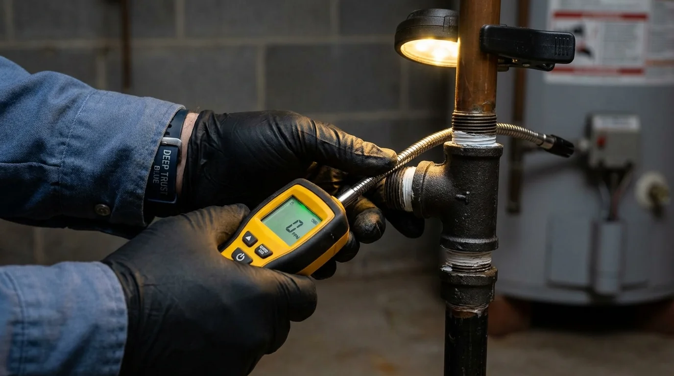 Gas leak detection with electronic sniffer by Johns Plumbing LLC in Kenedy