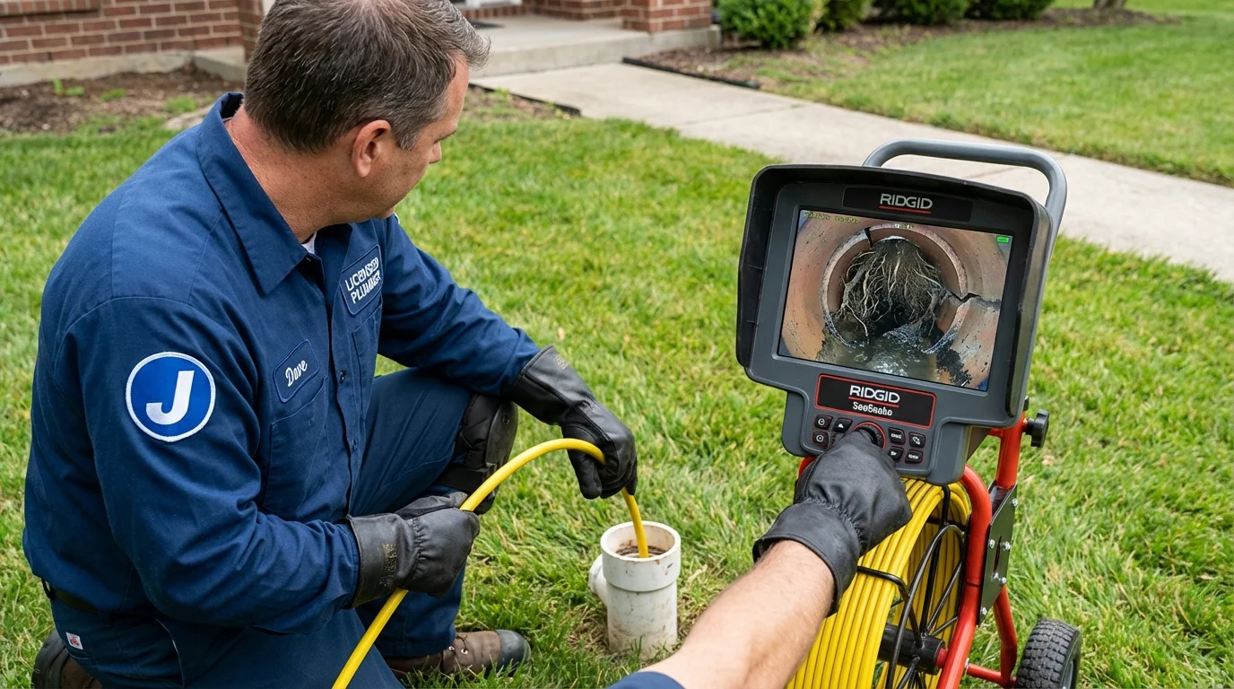 Sewer camera inspection being performed by Johns Plumbing LLC in Kenedy
